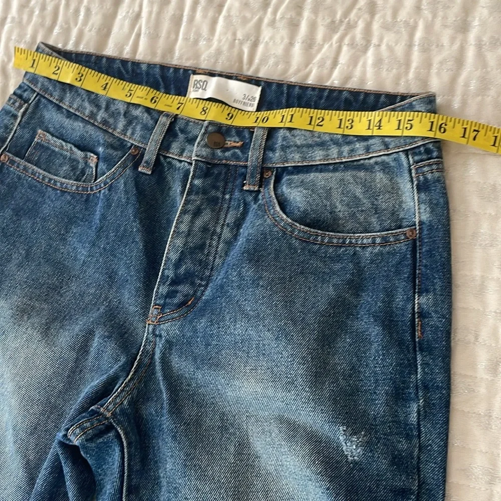 RSQ Baggy Boyfriend Button Fly Blue Jeans‎ Size 26 NWOT